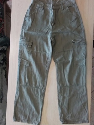 Women's denim cargo pants like new, size S, khaki