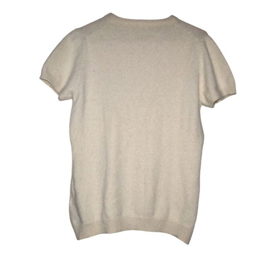 Esprit wool knit short-sleeve sweater for women like new, cream