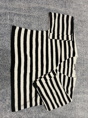Zara women's v-neck blouse like new, black and white stripes, size S