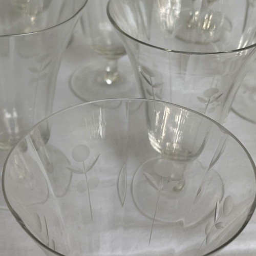 Set of 24 Crystal Art Deco Antique Glasses used