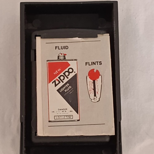 Zippo Colossus of Rhodes lighter used, laser engraved, made in USA