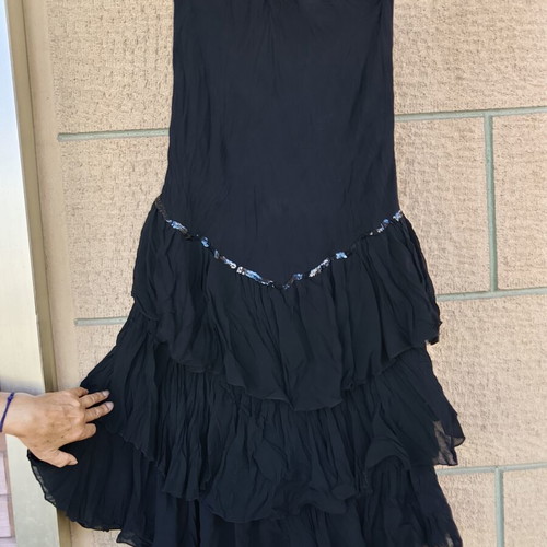 Mat Fashion black strapless dress or skirt with ruffles