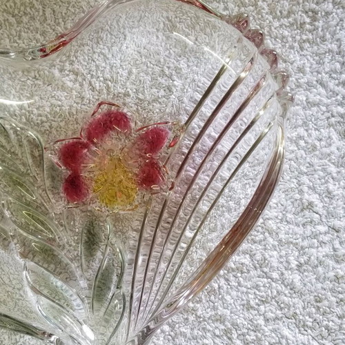 Glass fondant dish used, in good condition