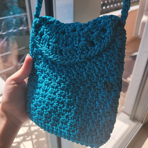 Handmade Blue Shoulder Bag like new with gift