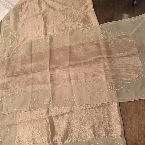 Brown tablecloth set with mini tablecloth, new with floral design