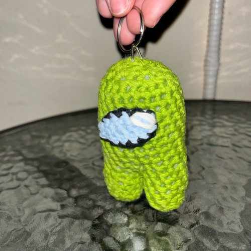 Among Us knitted doll green new