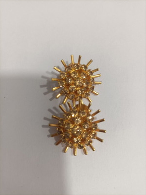 Sun-shaped clip-on earrings, antique, 100 years old