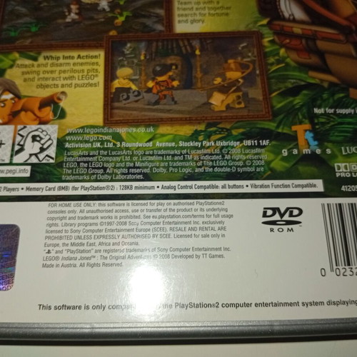 Lego Indiana Jones 1 The Original Adventures PS2 game used