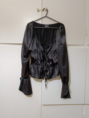 Rocco Barocco black satin women's shirt one size like new