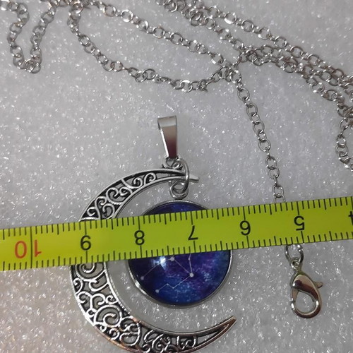 Pendant Virgo Zodiac Half Moon stainless steel like new