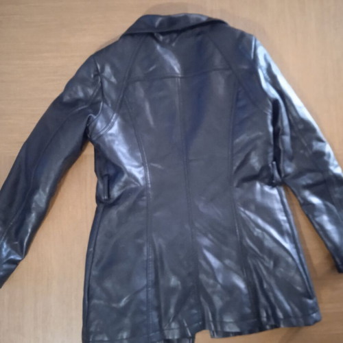 Girls' outerwear 10-12 years like new, black faux leather with fleece lining