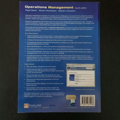 Operations Management book used, 2004 edition, English