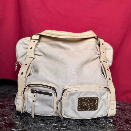 Tous leather shoulder bag beige like new