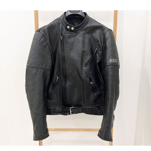 Motorcycle jacket made of calf leather used, size S, black