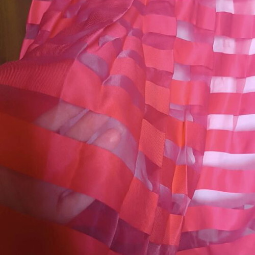 Women's midi skirt coral with transparency and inner lining, like new