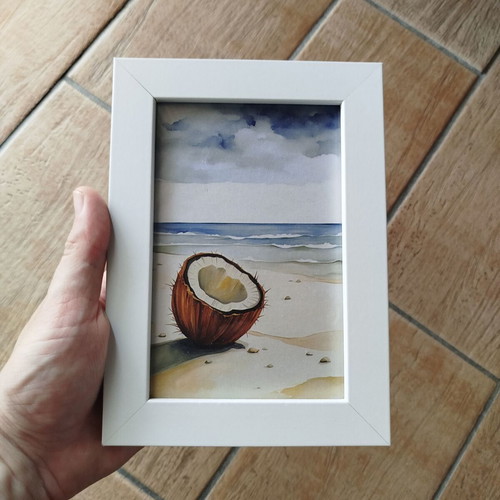 Small Frame with Coconut Minimal Beach House Decor new