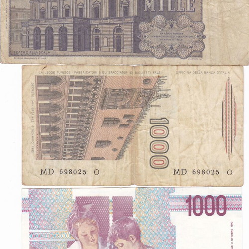 Italian banknotes used