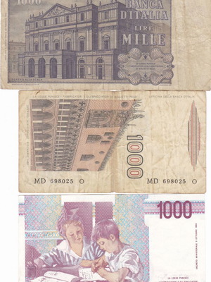 Italian banknotes used