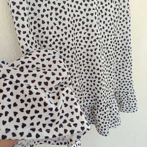 Bershka mini dress medium, black and white heart print, like new