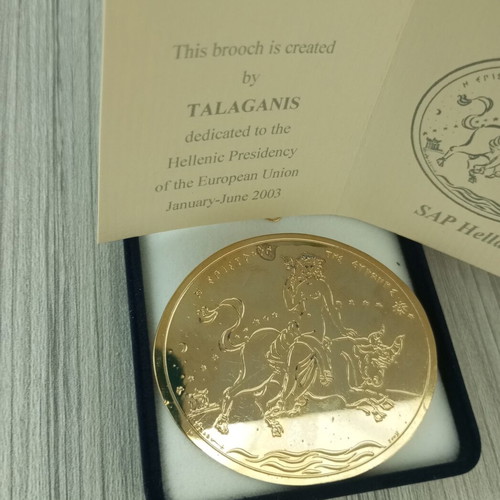 Talaganis brooch The Return of Europe, gold-plated collectible