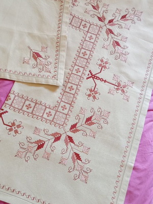 Handmade table linen set with Lefkadian embroidery like new