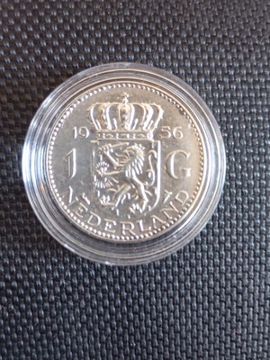 Silver Dutch Gulden Juliana Coin 1956 like new