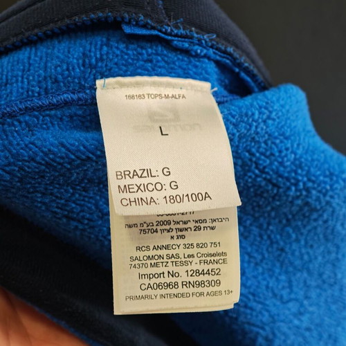 Salomon Bise men's fleece jacket, large, blue
