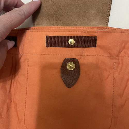 Longchamp Le Pliage backpack used, orange