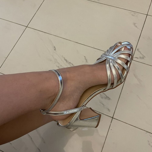 Silver sandals like new, size 38