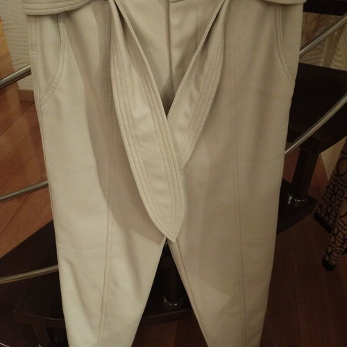 BSB high-waisted faux leather pants like new, off-white