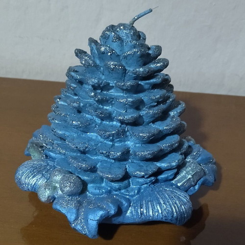 Christmas candle blue tree new