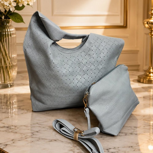 Light Blue Hobo Bag Set new with matching pouch