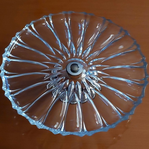 Vintage German Crystal Cake Stand with Base like new, 1960s