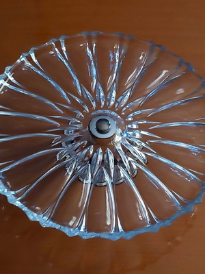 Vintage German Crystal Cake Stand with Base like new, 1960s