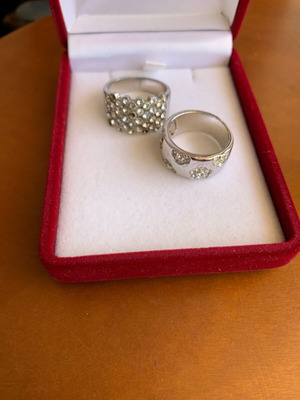 Set of 2 A.L.E. silver-plated rings like new, statement design