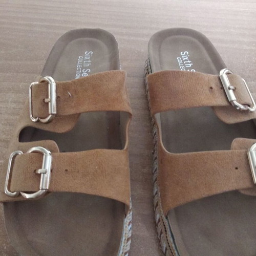 Platform sandals size 37 used, beige, soft and comfortable