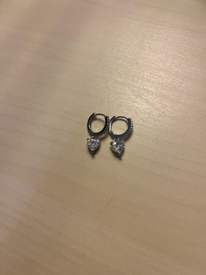 Ασημένια σκουλαρίκια καρδιά μεταχειρισμένα, 925 ασημί