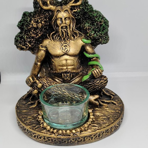 Collectible Cernunnos Candle Holder like new, resin, 14cm