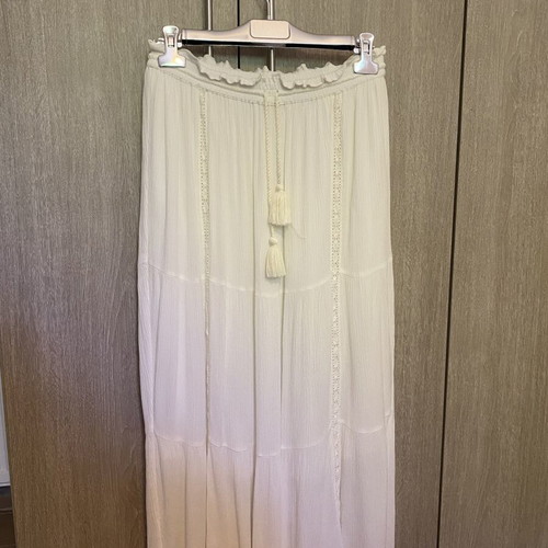 Rip Curl Boho Maxi White Skirt new, double lining