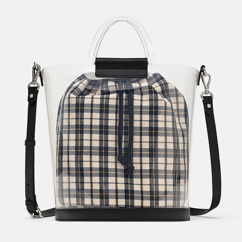 Zara crossbody bag new with transparent design and inner checkered pouch