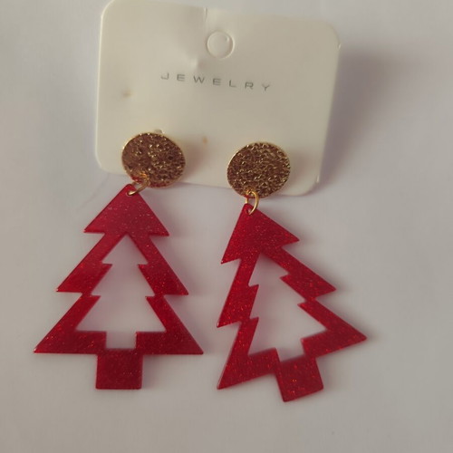 Christmas earrings, hypoallergenic, red