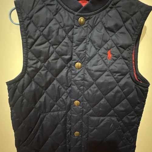Polo Ralph Lauren Kids Vest Like New, Blue with Red Lining, Size 5