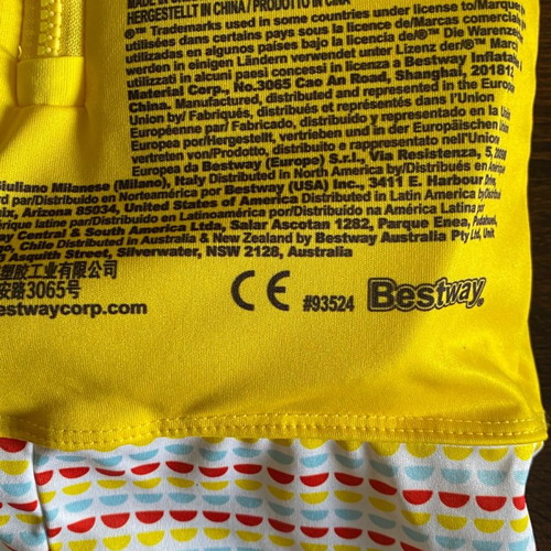 Fisher-Price children's swim vest and blocks used with free swim diapers