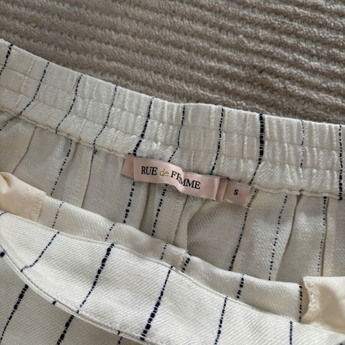 Linen wide pants Rue de Femme brand new, size S, beige striped