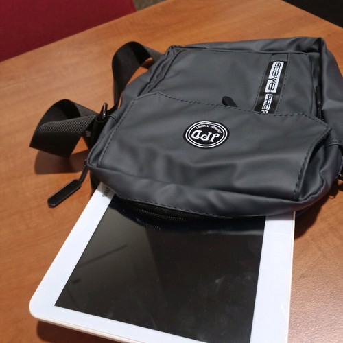 Men's shoulder bag new, waterproof, gray