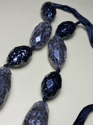 Long necklace like new with fabric and large bow