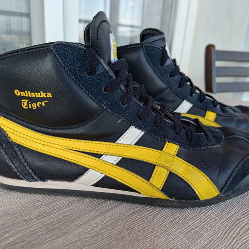 Puma Onitsuka Tiger Mexico Mid sneakers used, black yellow size 42.5