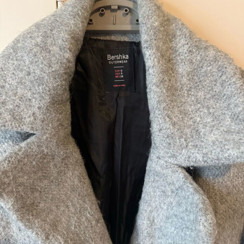 Bershka grey coat like new, size S
