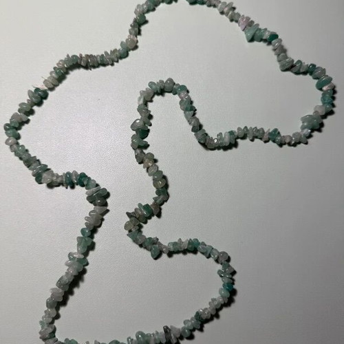 Vintage long necklace with semi-precious stones like new, green