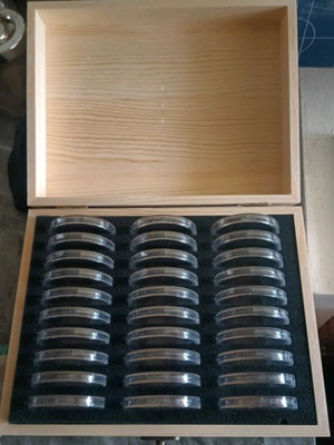 Κασετίνα ξύλινη premium για 30 νομίσματα silver bullion 1oz καινούργια
